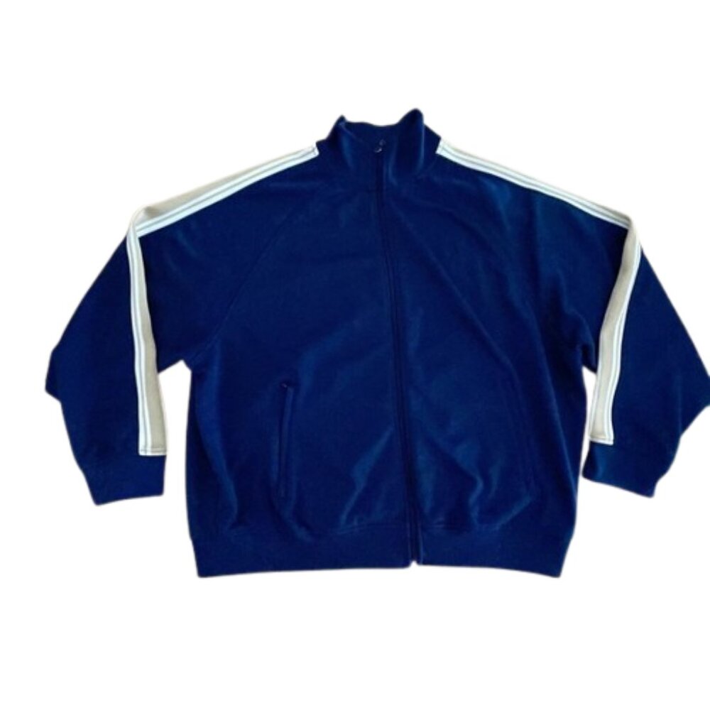 Athletic Works Men’s Full Zip Track Jacket – Navy Stripe – Size XL